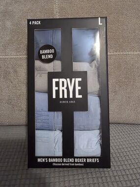 Frye Men’s Bamboo Blend Boxer Briefs - Light Blue, Navy, Gray, Cream (4 Pack)